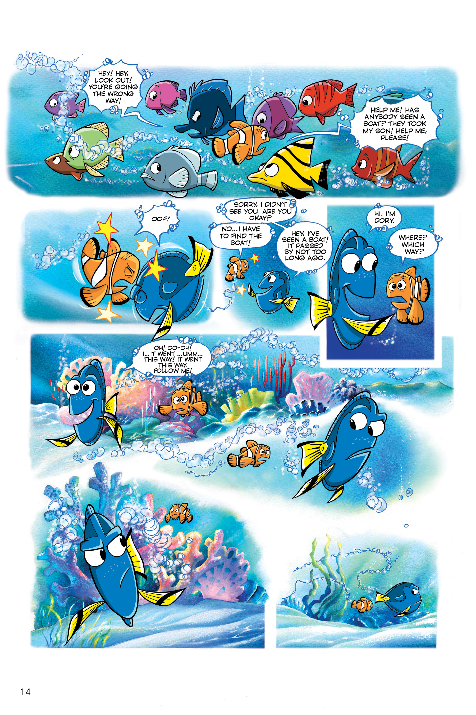 Finding Nemo and Finding Dory: The Story of the Movies in Comics (2020): Chapter 1 - Page 14