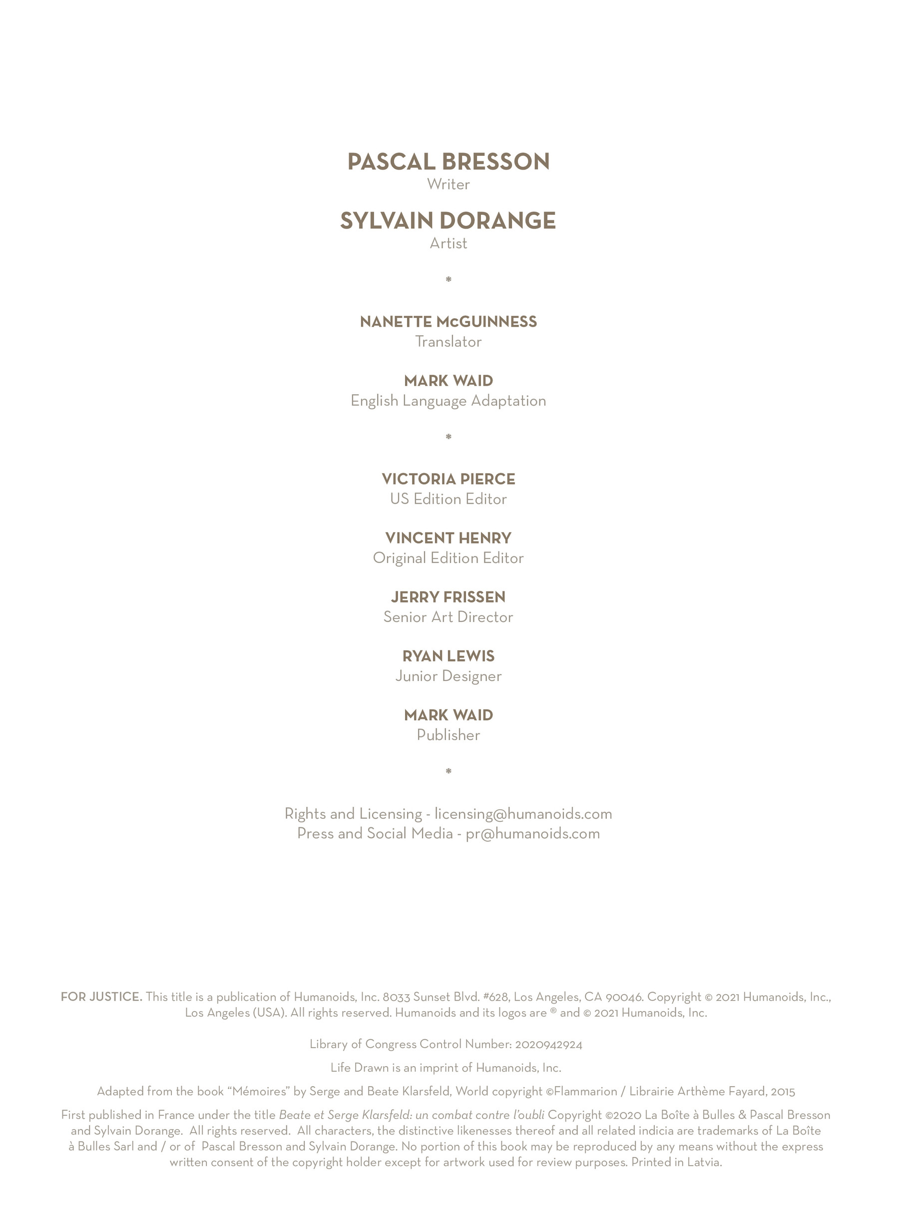 For Justice: The Serge & Beate Klarsfeld Story (2021): Chapter 1 - Page 3
