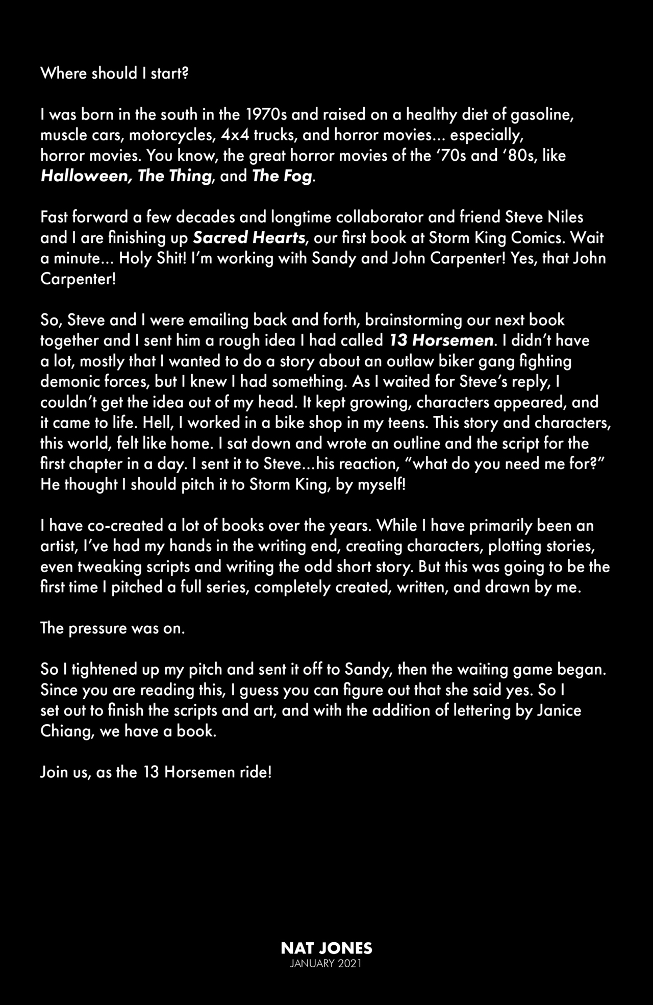 John Carpenter's Night Terrors: 13 Horseman (2021): Chapter TP - Page 5