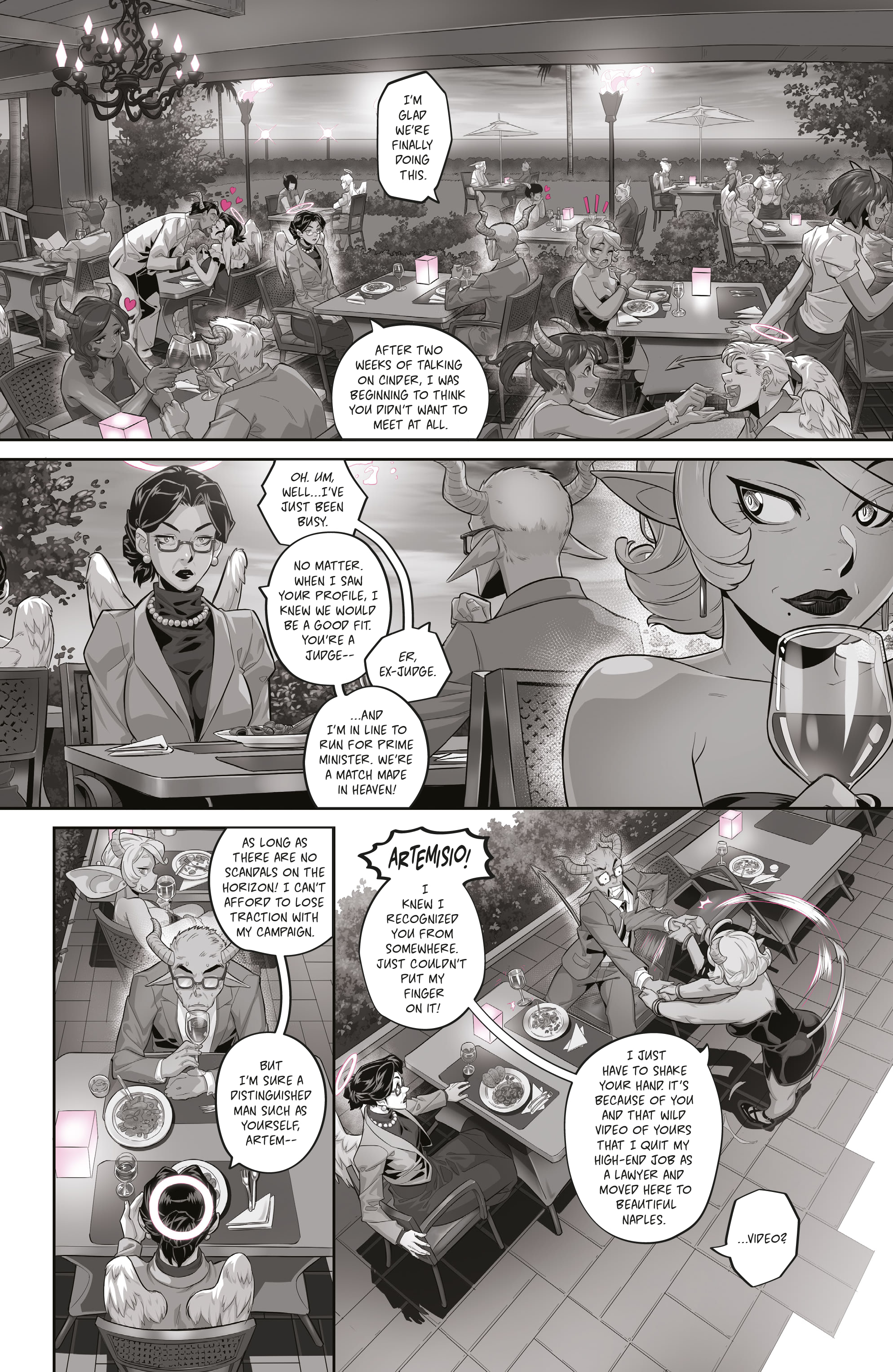 Mirka Andolfo's Sweet Paprika: Black, White, & Pink (2023-): Chapter 1 - Page 6