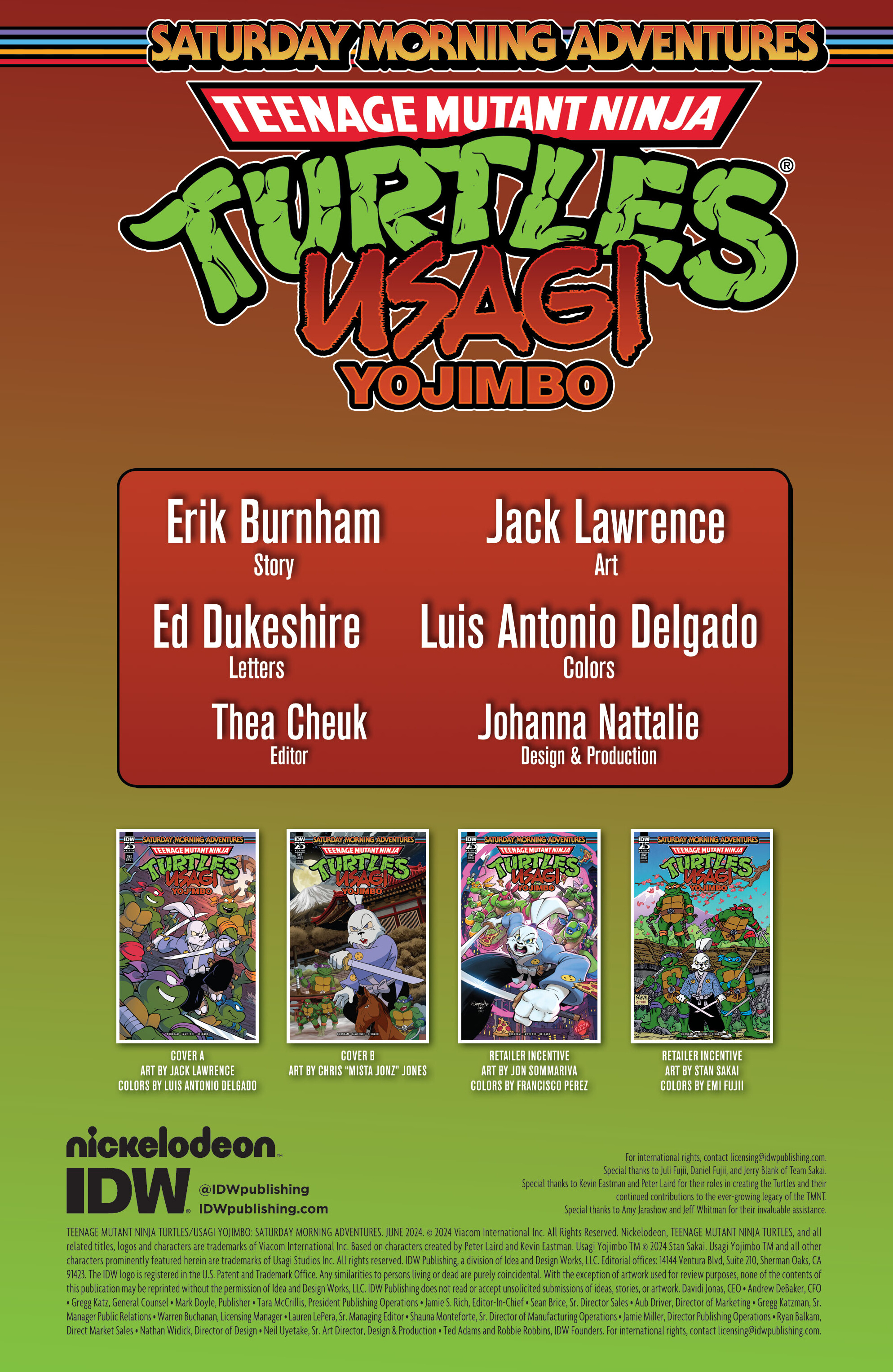Teenage Mutant Ninja Turtles / Usagi Yojimbo: Saturday Morning Adventures (2024-): Chapter 1 - Page 2