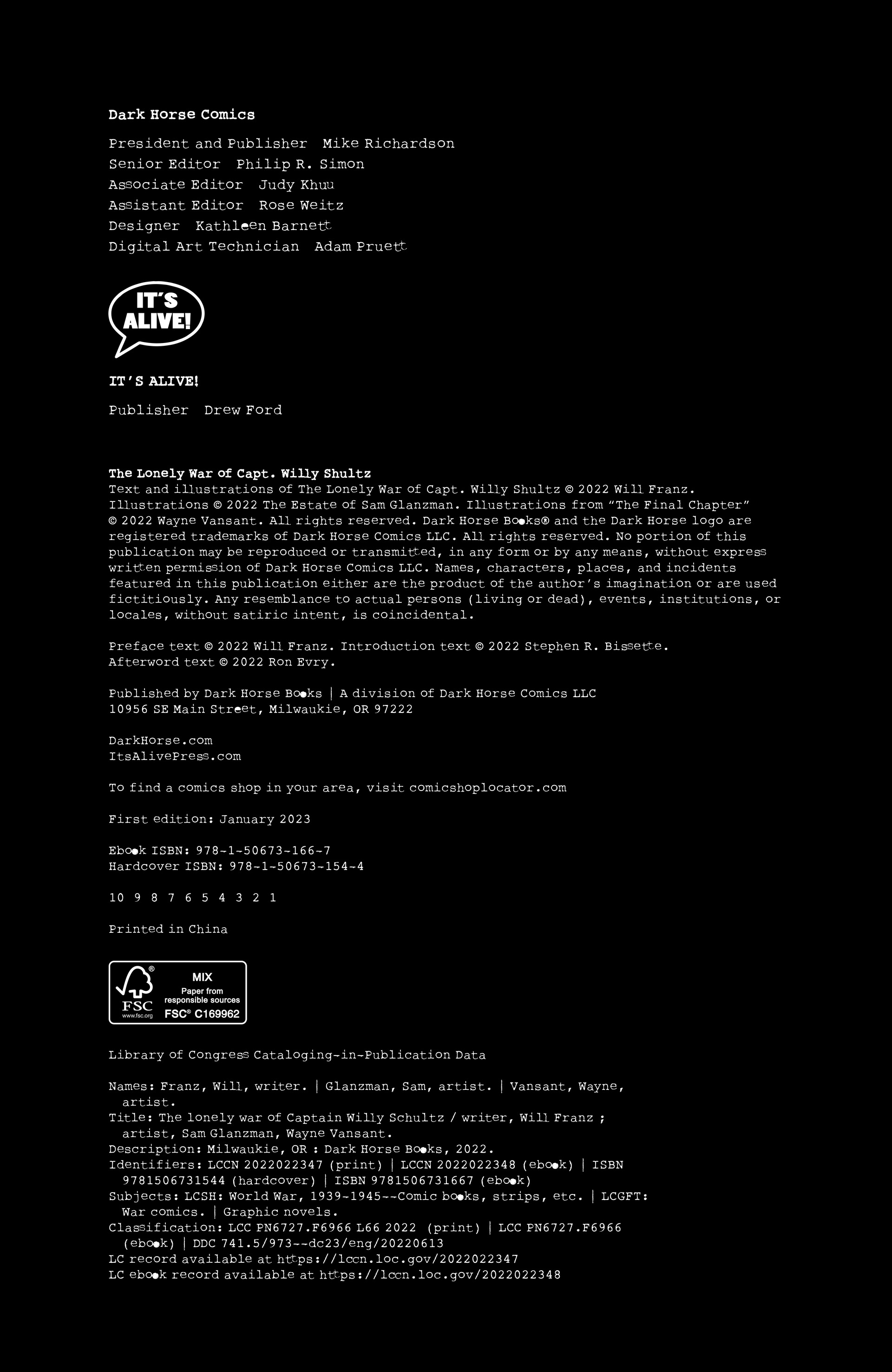 The Lonely War of Capt. Willy Schultz (2023): Chapter HC - Page 6