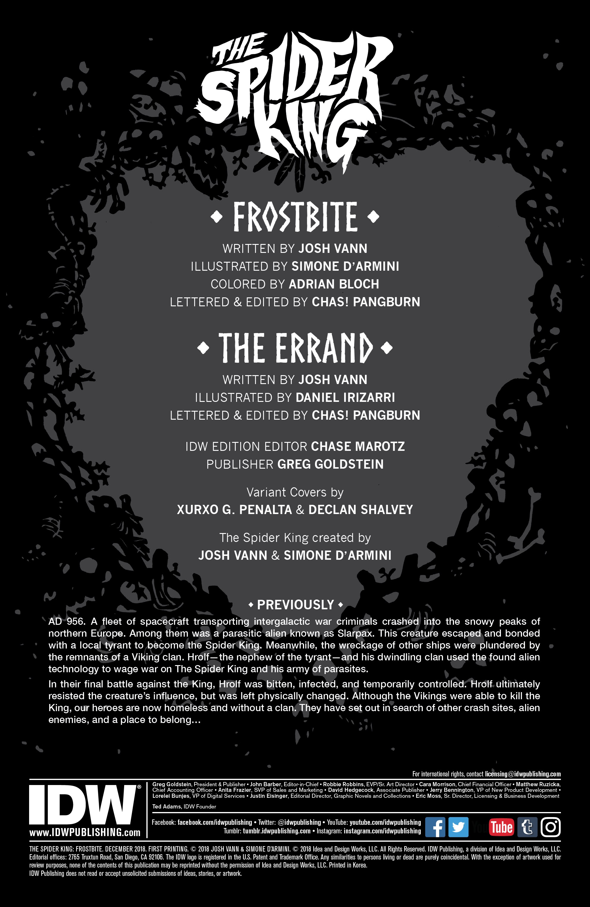 The Spider King: Frostbite (2019): Chapter 1 - Page 2