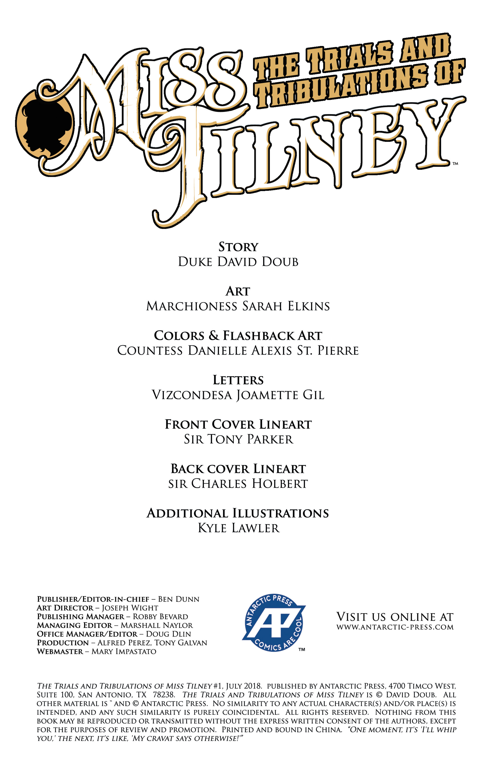 Trials And Tribulations Of Miss Tilney (2018-): Chapter 1 - Page 2