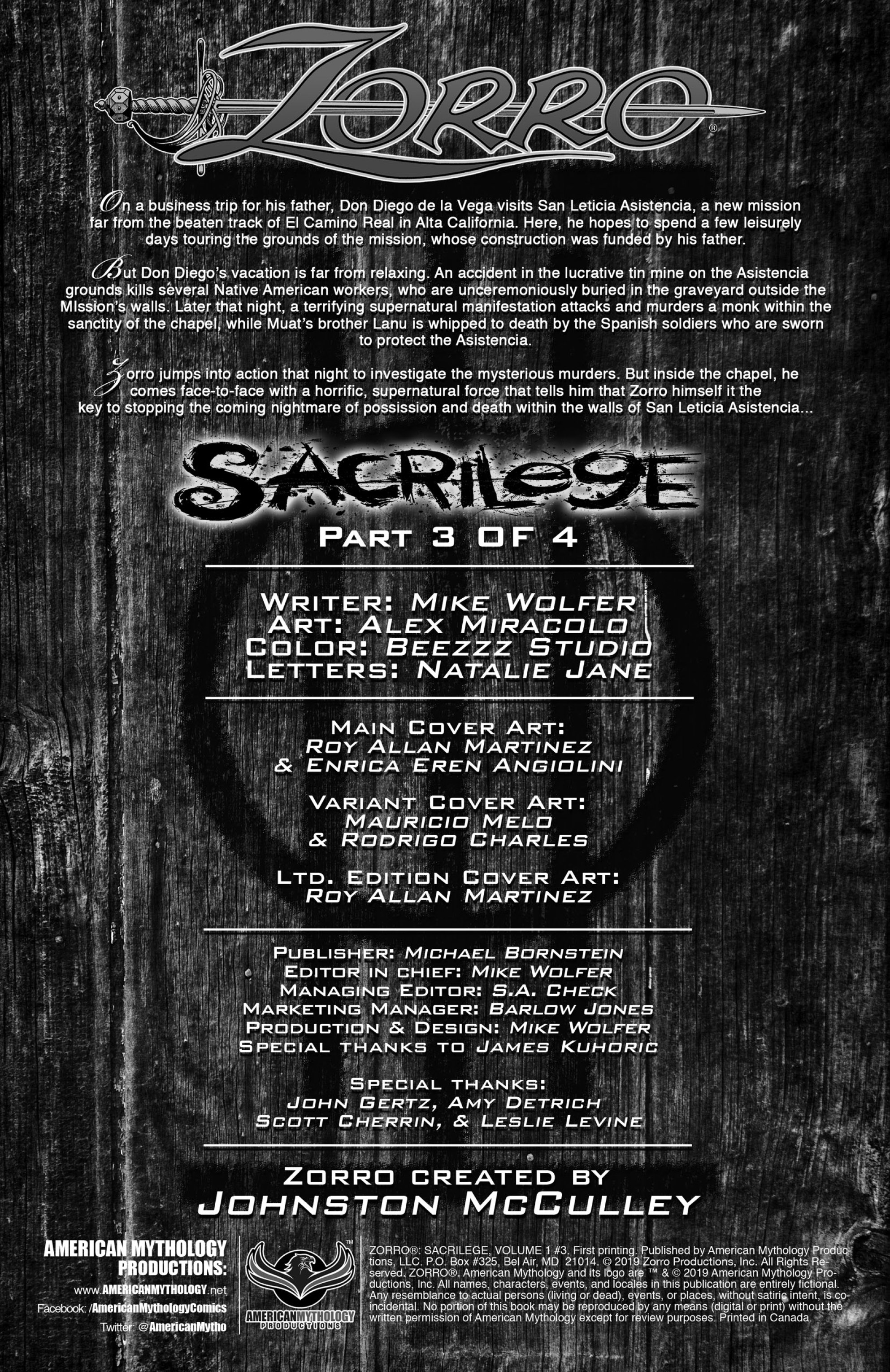 Zorro: Sacrilege (2019-): Chapter 3 - Page 2